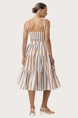 Arlen Belted Poplin Maxi Dress in Halo Stripe