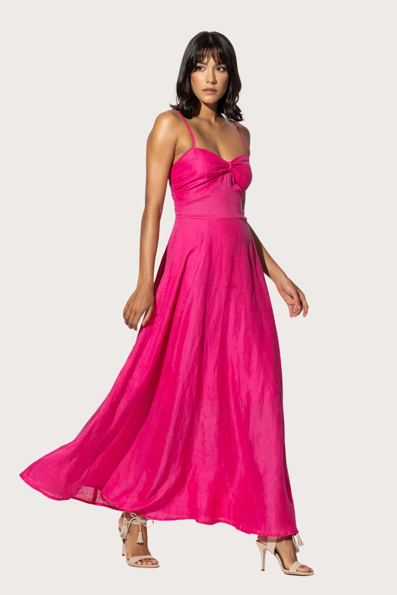 Meela Maxi Linen Dress in Ultra