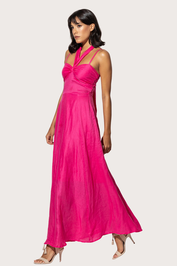 Meela Maxi Linen Dress in Ultra