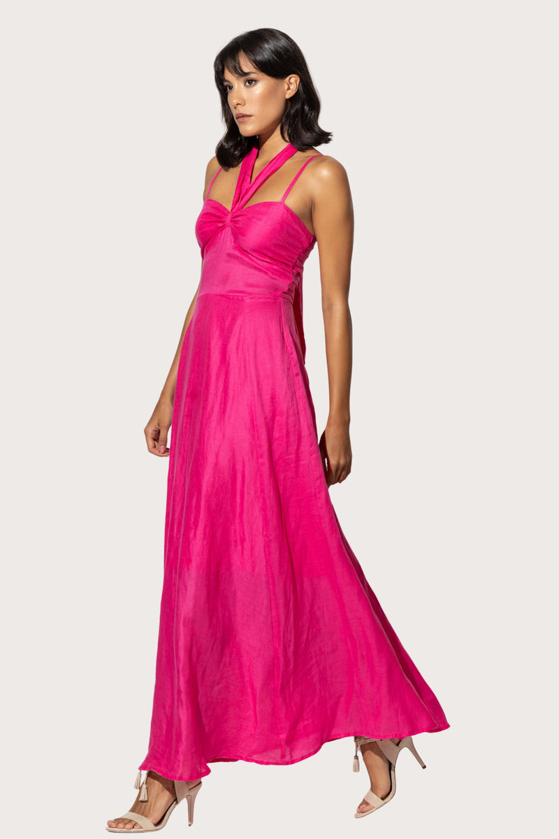 Meela Maxi Linen Dress in Ultra