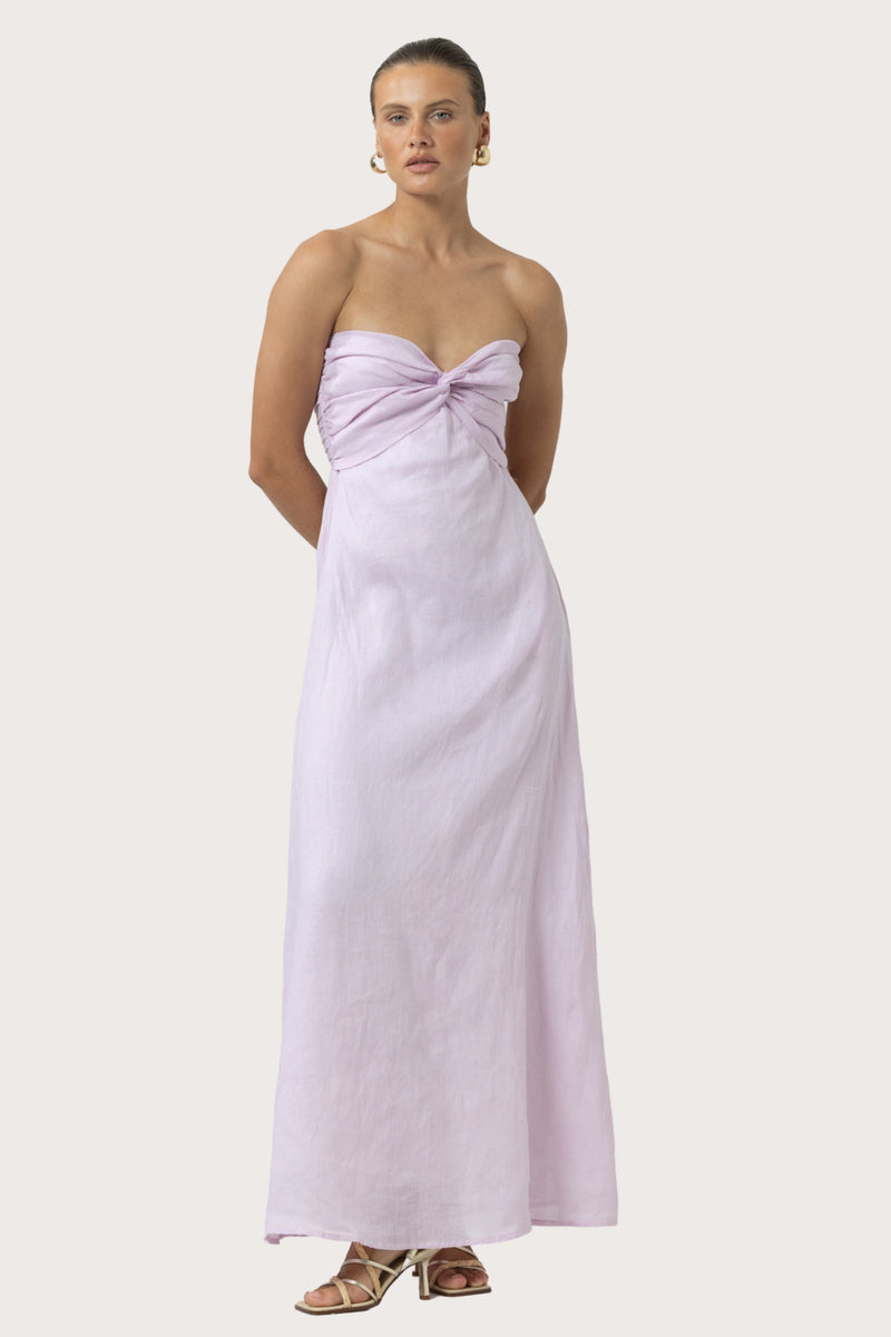 Melody Linen Maxi Dress in Lilac