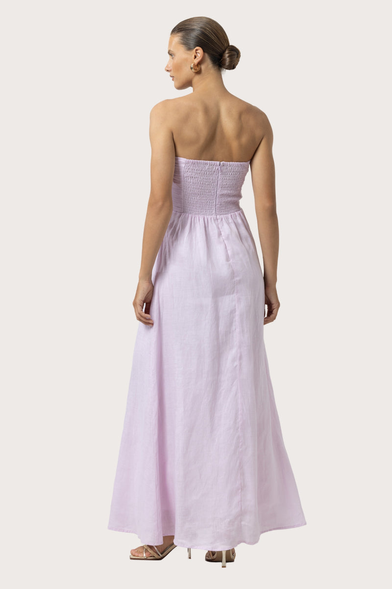 Melody Linen Maxi Dress in Lilac