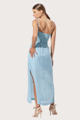 Poppy Linen Maxi Dress in Glacial