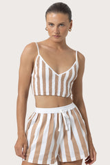 Lila Poplin Bralette in Halo Stripe