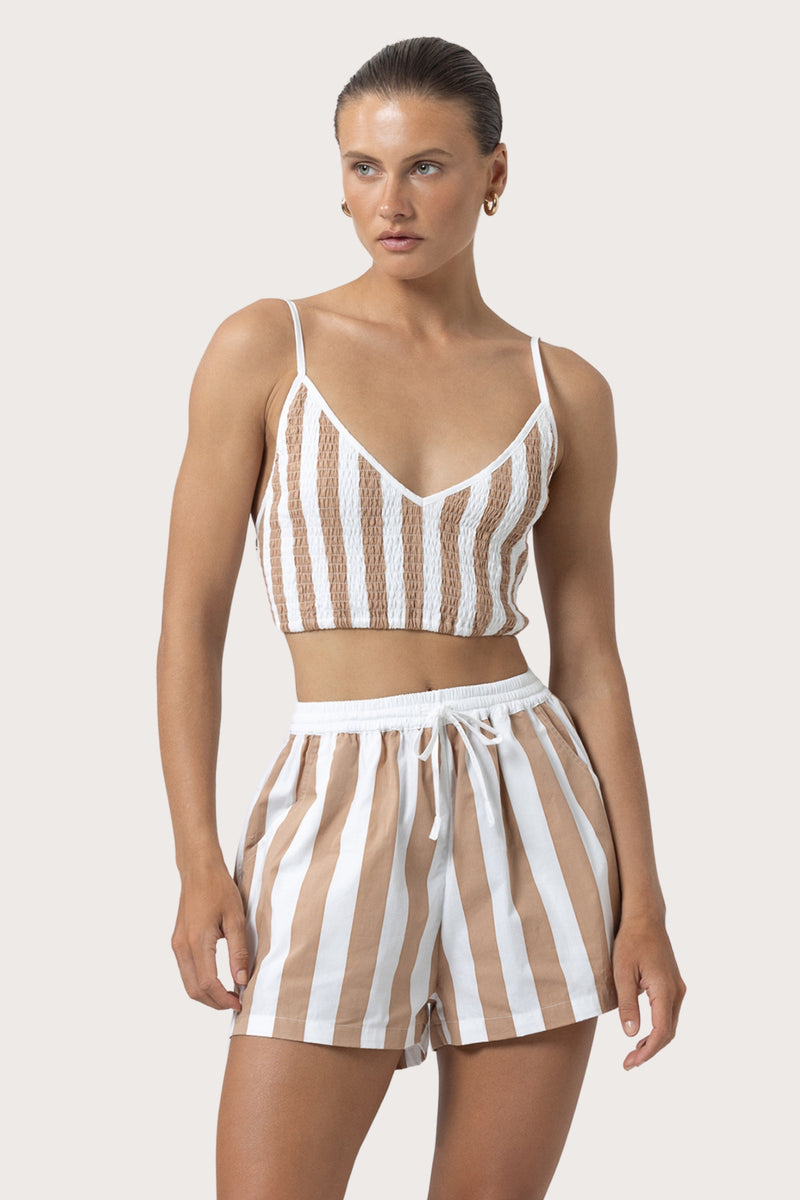 Lila Poplin Bralette in Halo Stripe