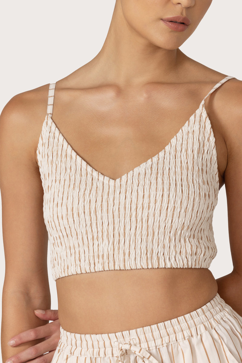 Lila Bralette in Neutral Stripe