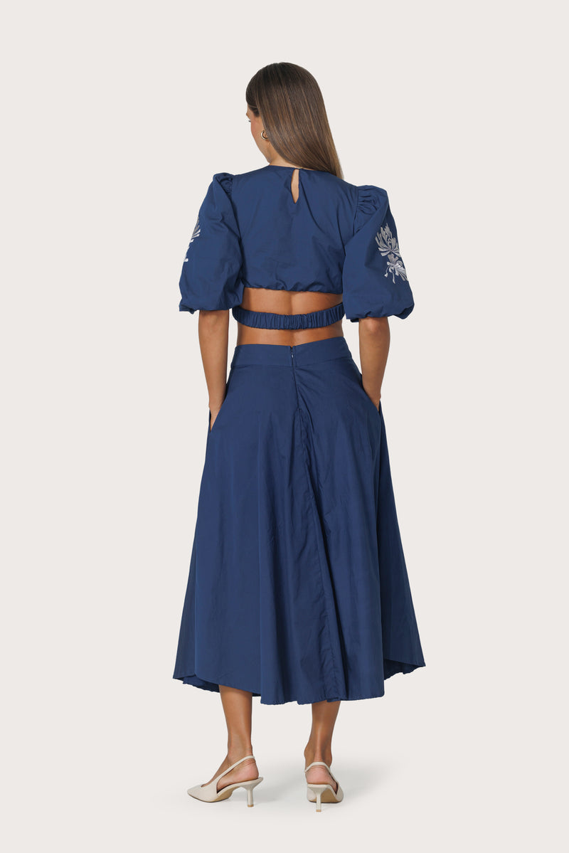 Elanor Embroidered Poplin Top in Byzantine