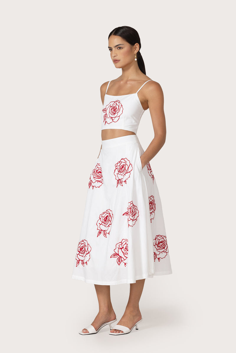 Oliver Poplin Top in Cleo Embroidery