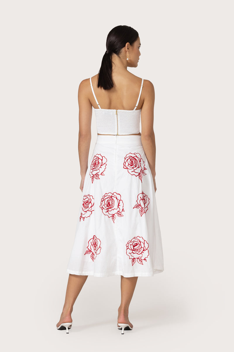 Oliver Poplin Top in Cleo Embroidery