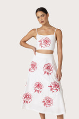 Nova Poplin Skirt in Cleo Embroidery