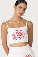 Oliver Poplin Top in Cleo Embroidery