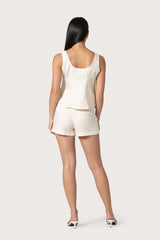 Tailor Linen Short in Almond