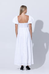 Amy Maxi Linen Dress White