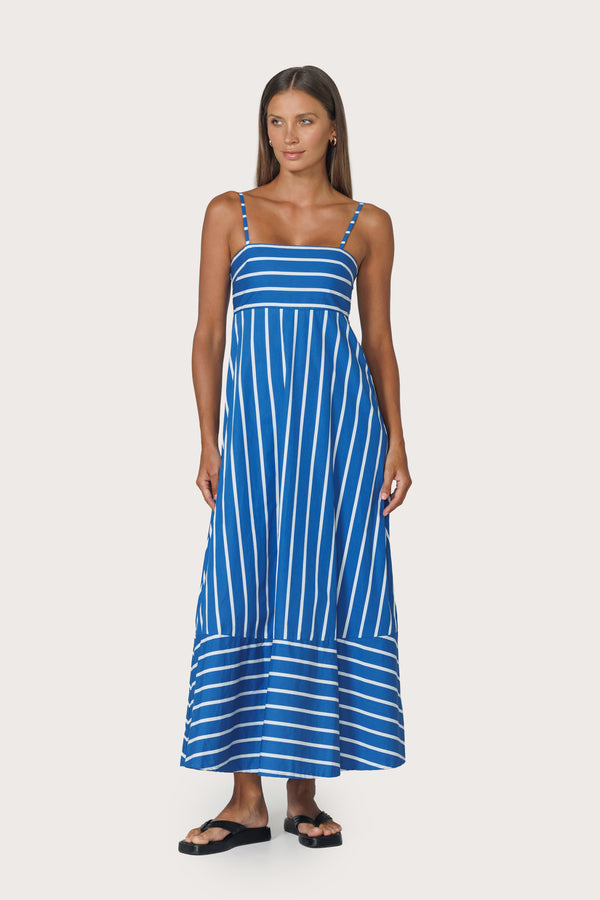 Tashi Poplin Dress in Vacay Stripe