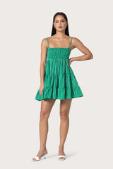 Evita Mini Dress in Clover Stripe