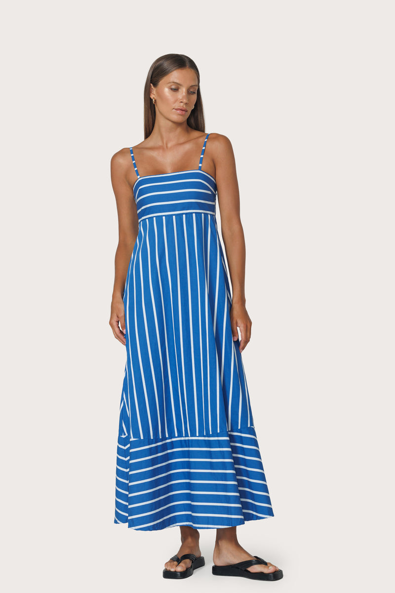 Tashi Poplin Dress in Vacay Stripe