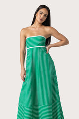 Timothy Poplin Maxi Dress in Clover Stripe