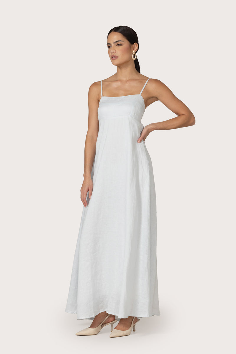 Adriana Maxi Linen Dress in Echo