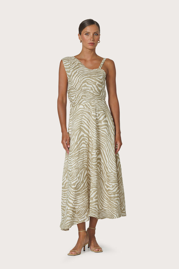 Tango Linen Dress in Macan