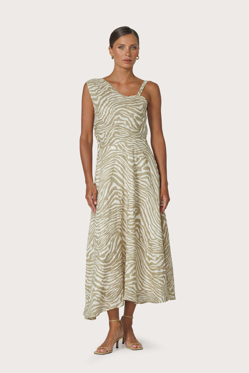 Tango Linen Dress in Macan