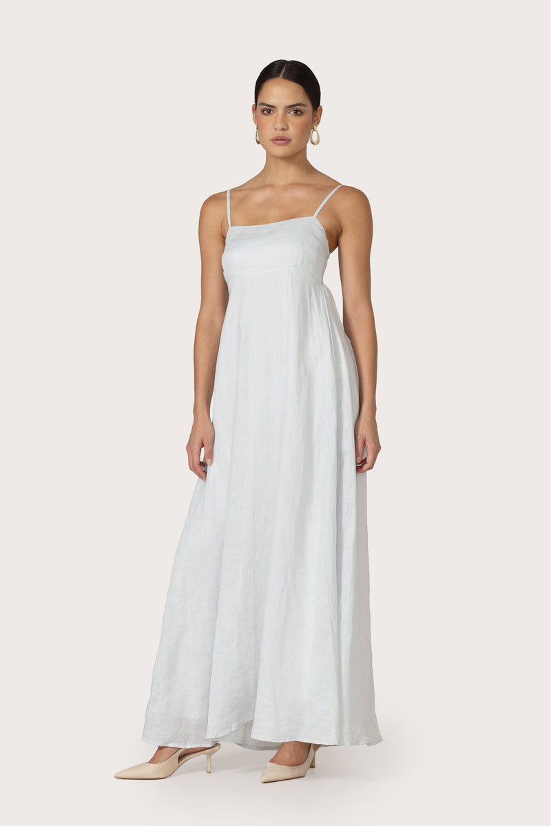Adriana Maxi Linen Dress in Echo