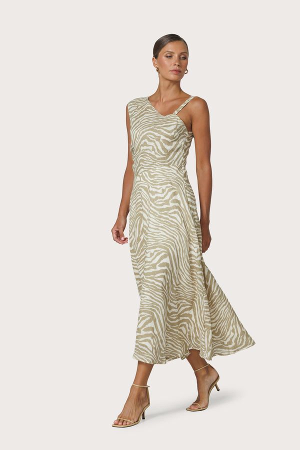 Tango Linen Dress in Macan