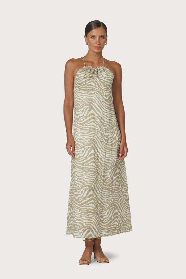 Maxine Linen Dress in Macan