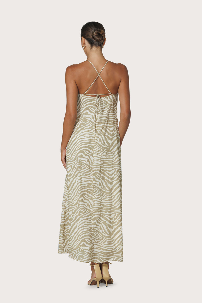 Maxine Linen Dress in Macan