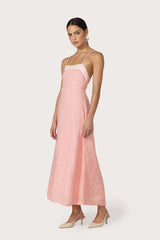 Nyla Maxi Linen Dress in Rose