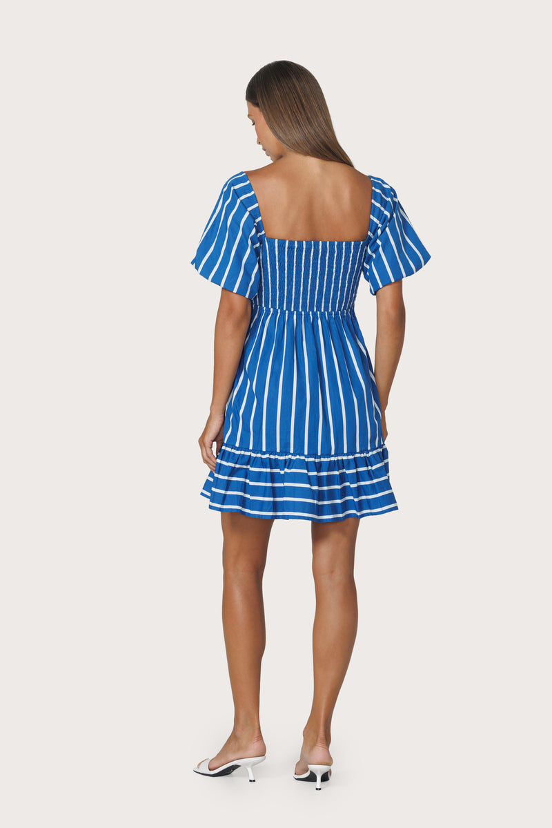 Nina Poplin Dress in Vacay Stripe