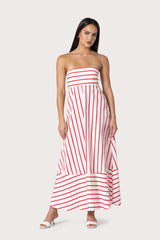 Timothy Poplin Maxi Dress in Summer Stripe