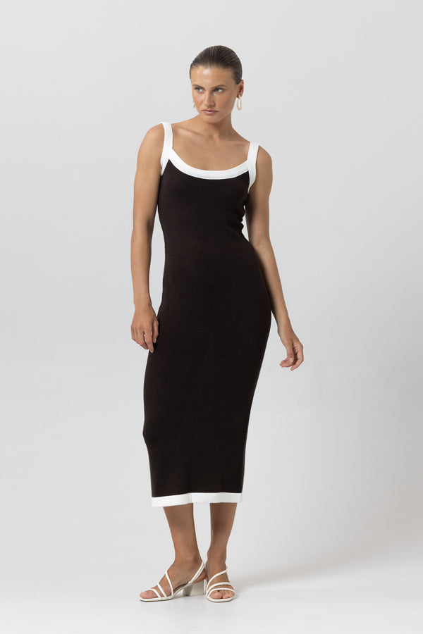 Christine Knitted Maxi Dress in Coffee