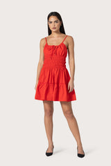 Rosa Mini Dress in Crimson