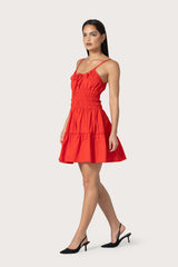 Rosa Mini Dress in Crimson