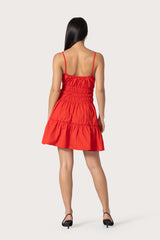 Rosa Mini Dress in Crimson