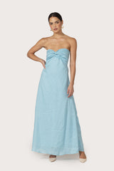 Melody Linen Maxi Dress in Glacial