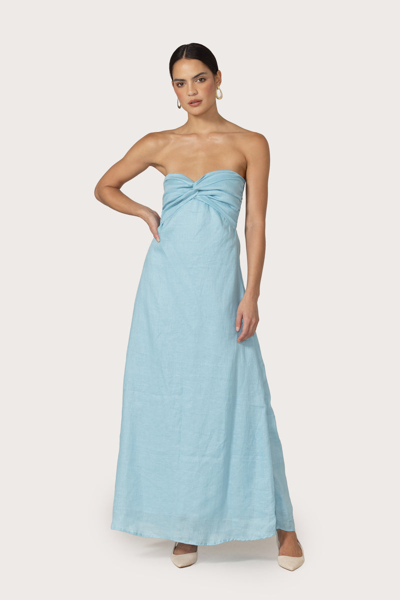 Melody Linen Maxi Dress in Glacial