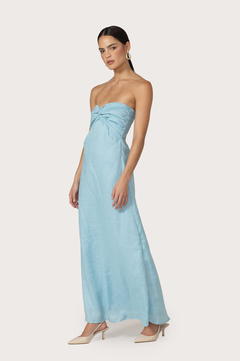 Melody Linen Maxi Dress in Glacial