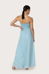 Melody Linen Maxi Dress in Glacial