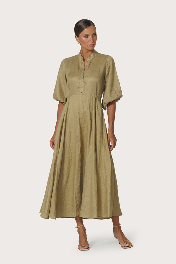 Kenny Linen Maxi Dress Cafe