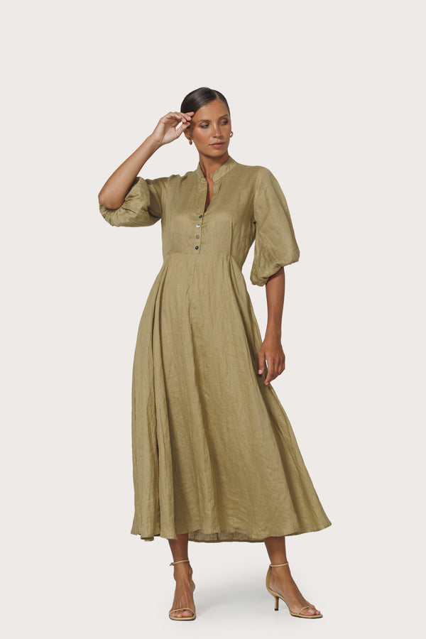Kenny Linen Maxi Dress Cafe