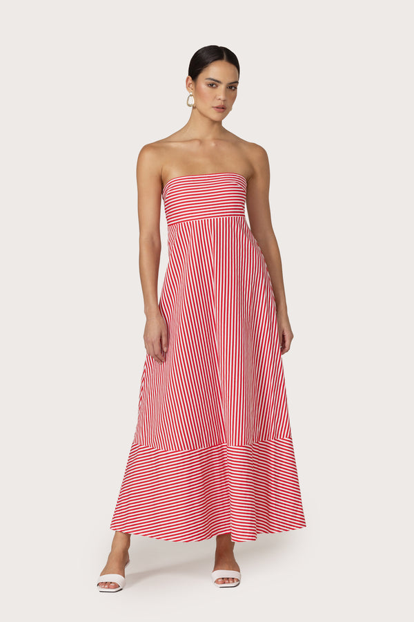 Timothy Poplin Maxi Dress in Marlo Stripe