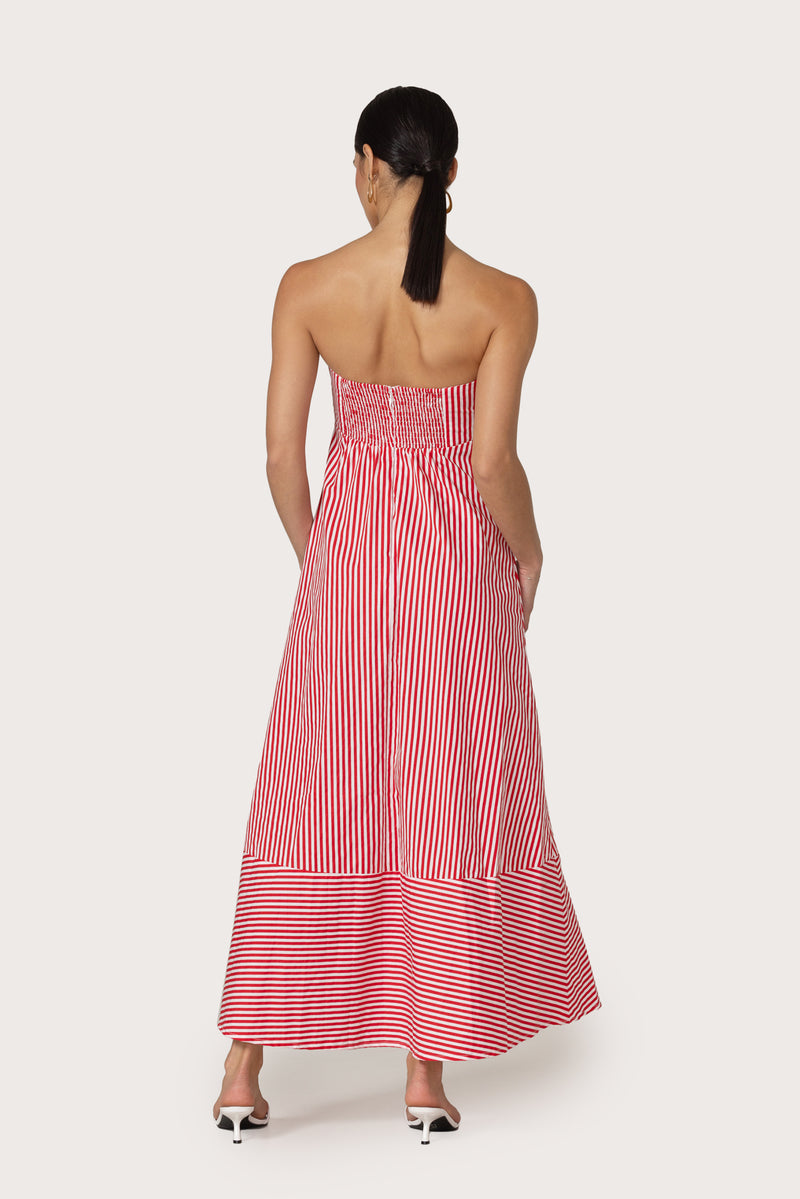 Timothy Poplin Maxi Dress in Marlo Stripe Lusana Timothy Poplin Maxi Dress in Marlo Stripe Lusana