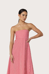 Timothy Poplin Maxi Dress in Marlo Stripe