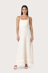 Candice Linen Maxi Dress in Almond
