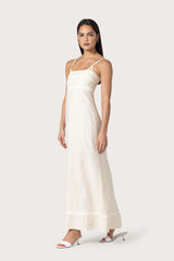 Candice Linen Maxi Dress in Almond