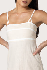 Candice Linen Maxi Dress in Almond