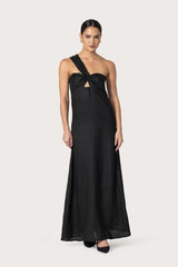 Sutton Linen Dress in Black
