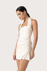 Ashley Linen Dress in Almond