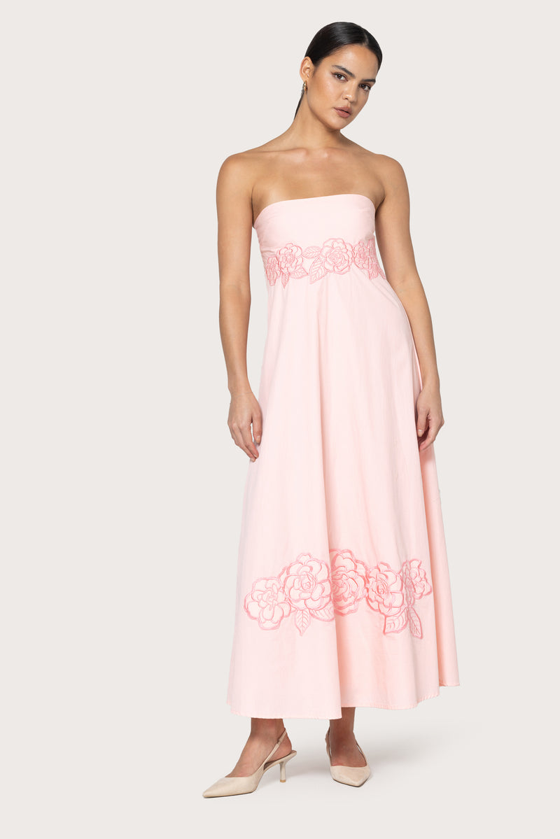 Jayne Embroidered Dress in Dahlia – Lusana